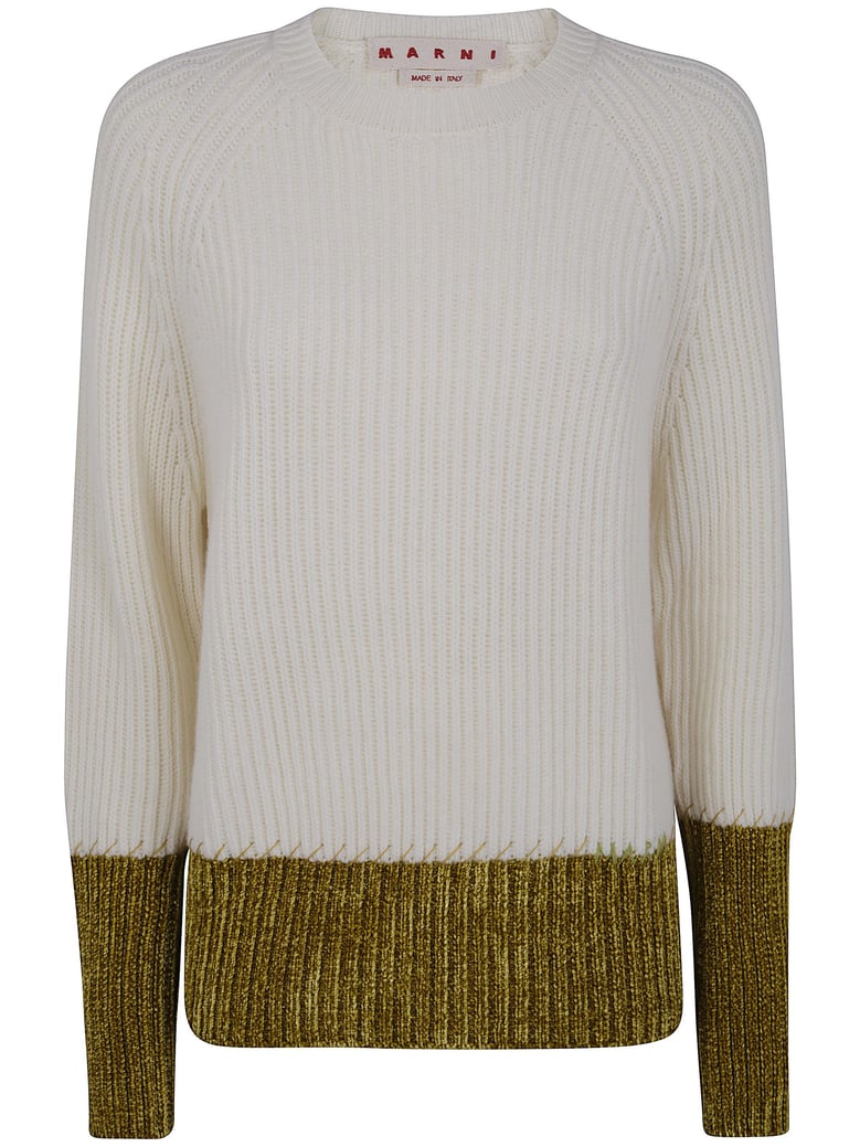 ribbed crew wool sweater by Selfnex