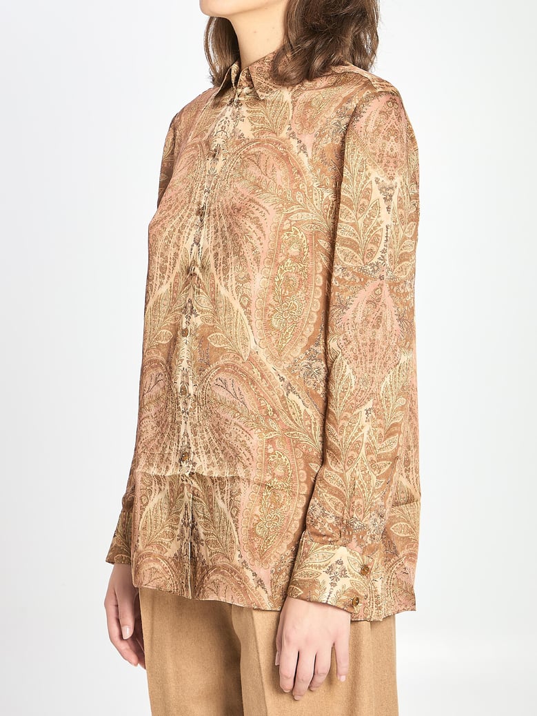 satin hypnotic printed silk shirt by Selfnex