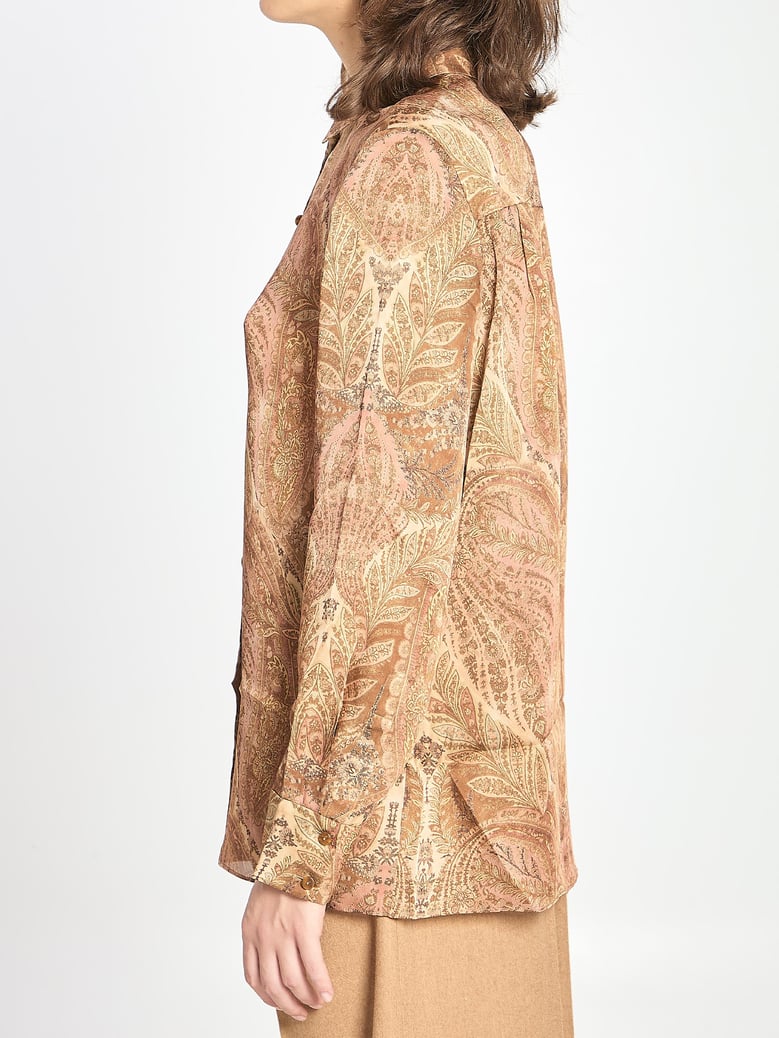 satin hypnotic printed silk shirt by Selfnex