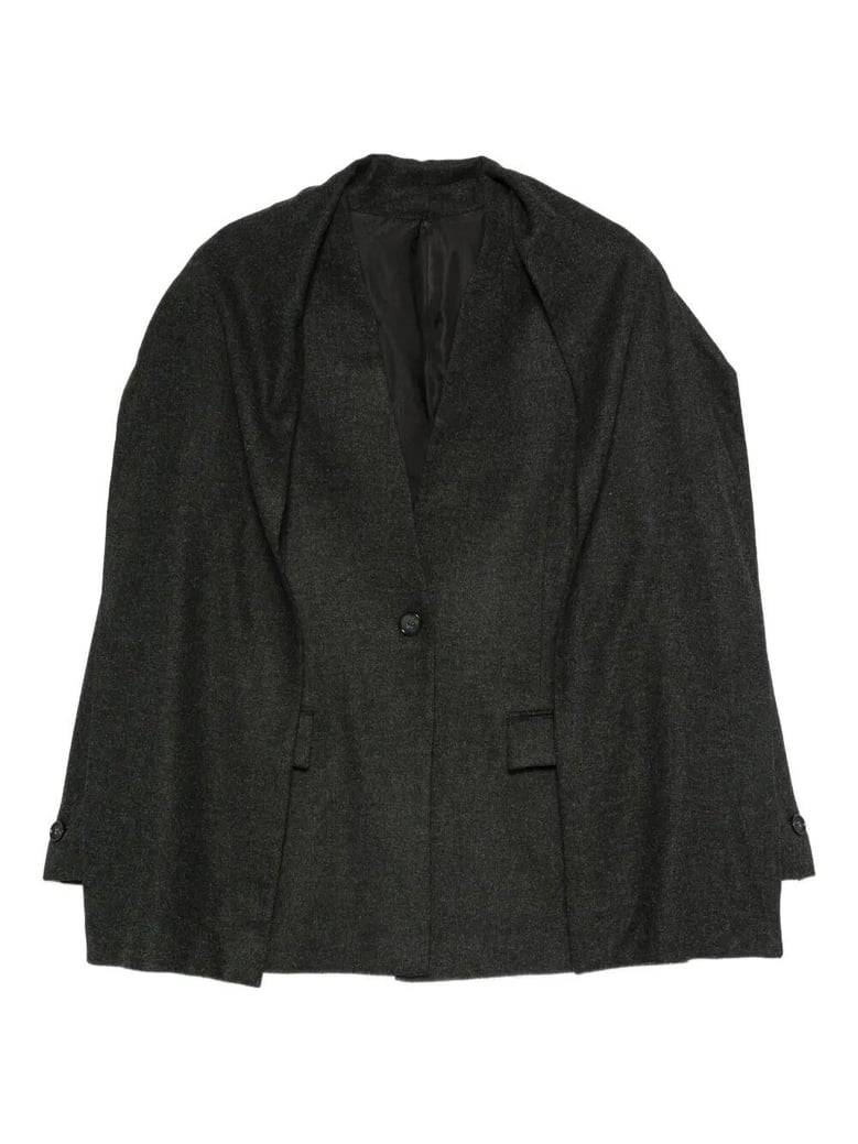 viscose wool scarf blazer by Selfnex