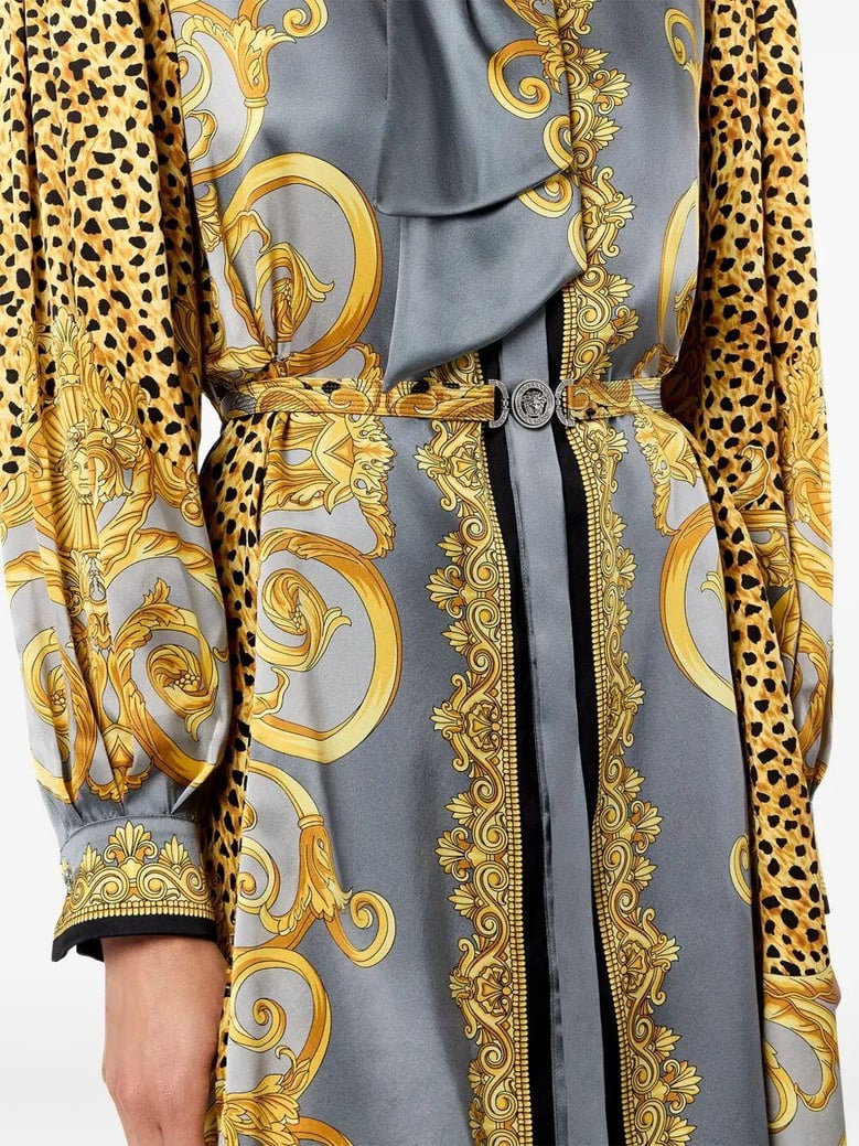 dress cheetah foulard on silk crepe satin lw by Selfnex