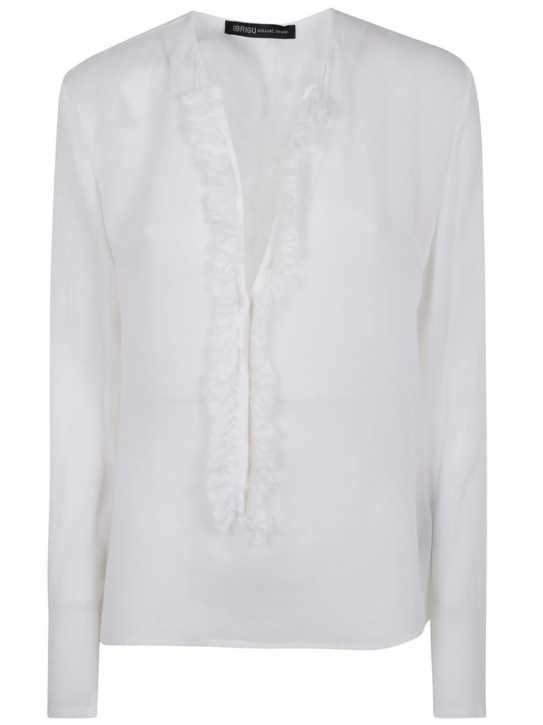 silk shirt with ruffles by Selfnex