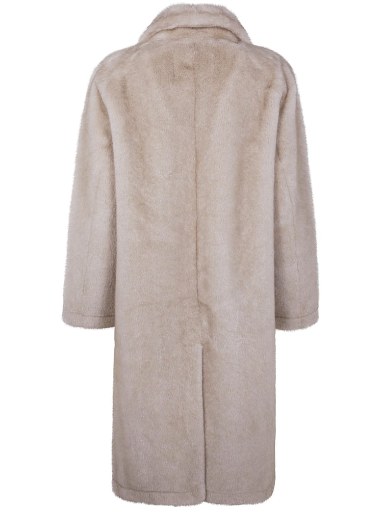 eco mink midi single breasted faux fur by Selfnex
