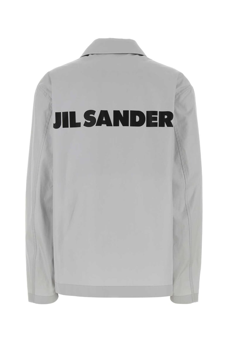 light grey cotton taffeta jacket with logo by Selfnex