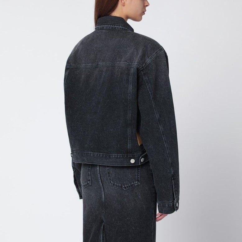 black washed-effect renee denim jacket by Selfnex