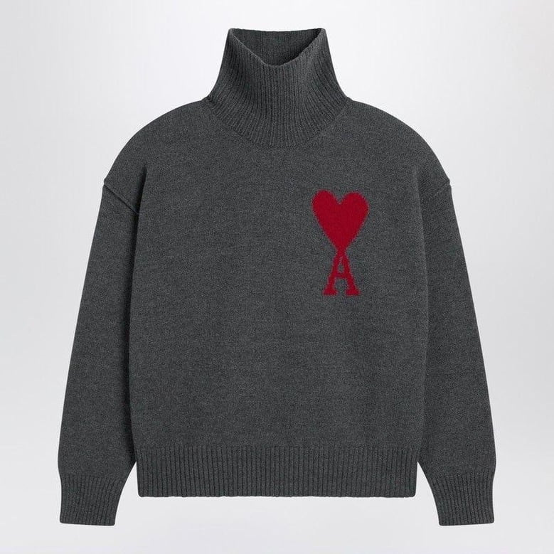 grey turtleneck sweater ami de coeur by Selfnex