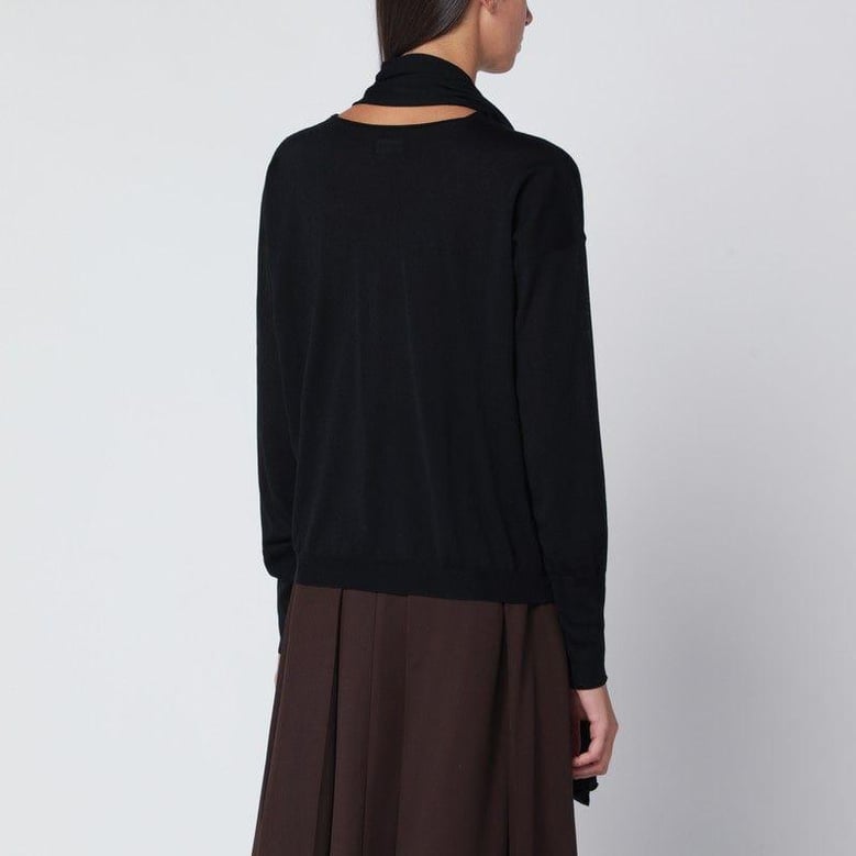 black sweater with scarf by Selfnex