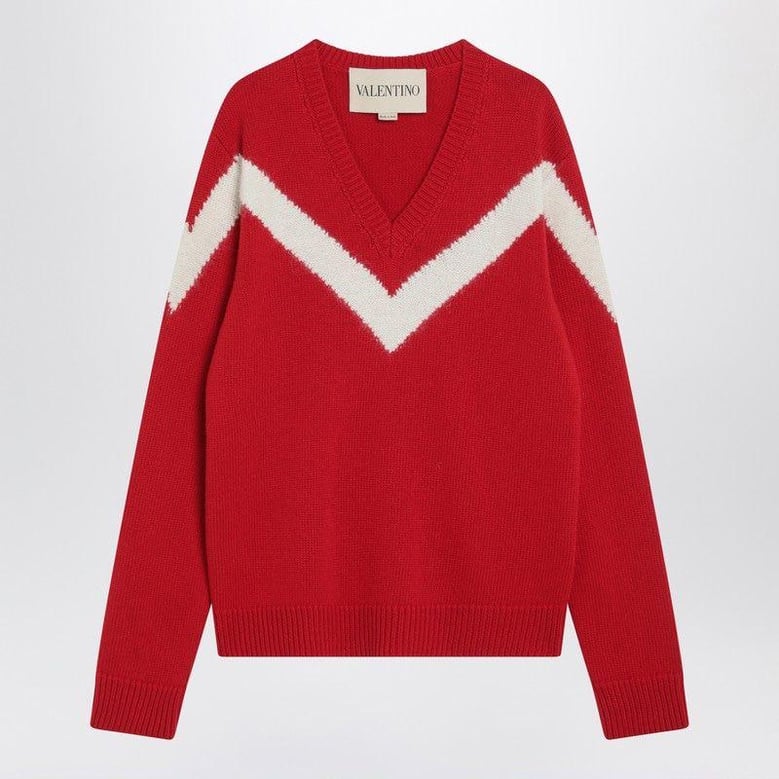 red sweater with vlogo on bow by Selfnex