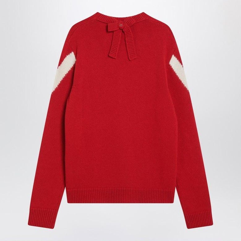 red sweater with vlogo on bow by Selfnex