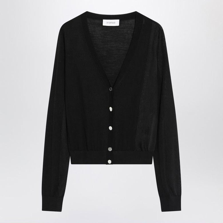 black wool cardigan by Selfnex