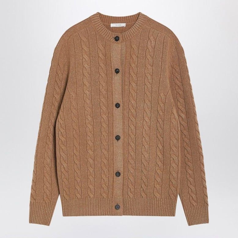 loneke cardigan in light brown wool by Selfnex
