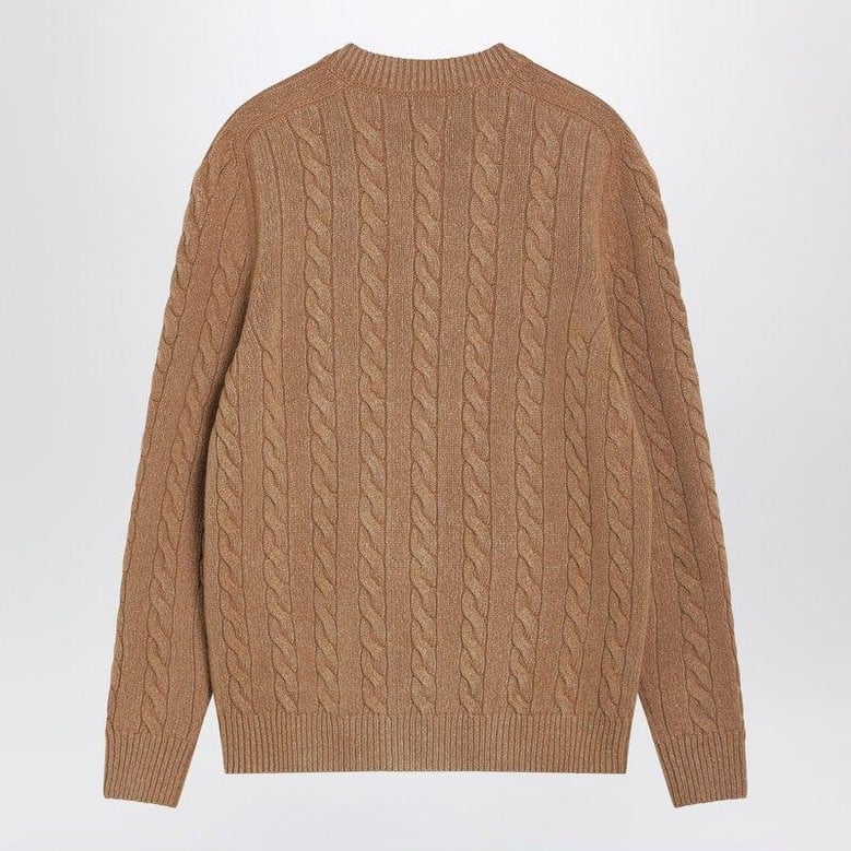 loneke cardigan in light brown wool by Selfnex