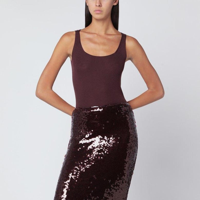 eggplant-coloured wool tank top by Selfnex