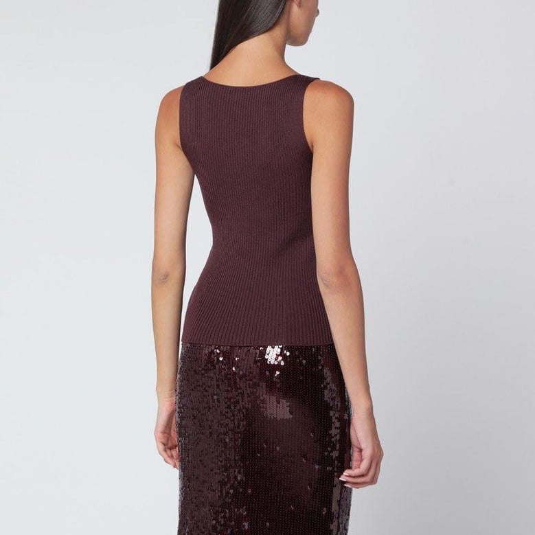 eggplant-coloured wool tank top by Selfnex