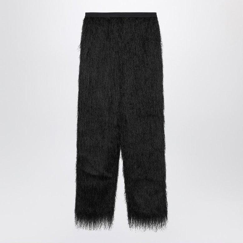 black reed fringed trousers by Selfnex