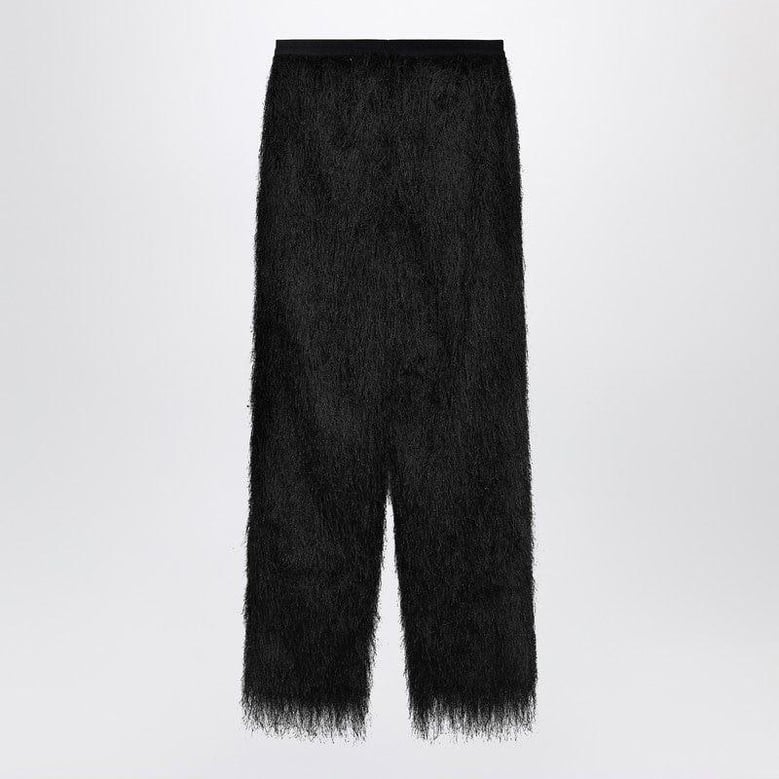 black reed fringed trousers by Selfnex
