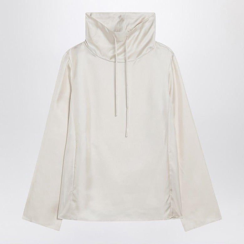 ivory cyna silk blouse by Selfnex