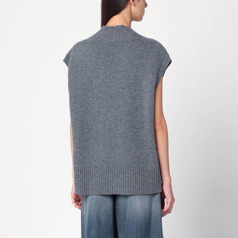 oversized grey wool vest by Selfnex