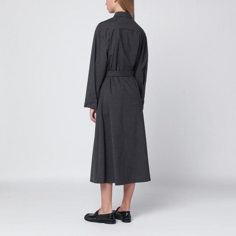 anthracite grey belted shirt dress by Selfnex