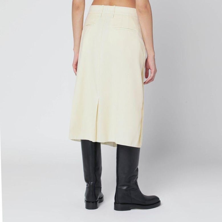vanilla-coloured wool skirt by Selfnex