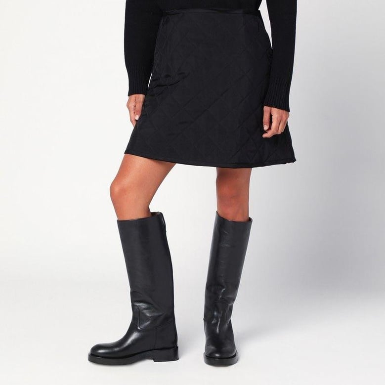 black quilted skirt by Selfnex