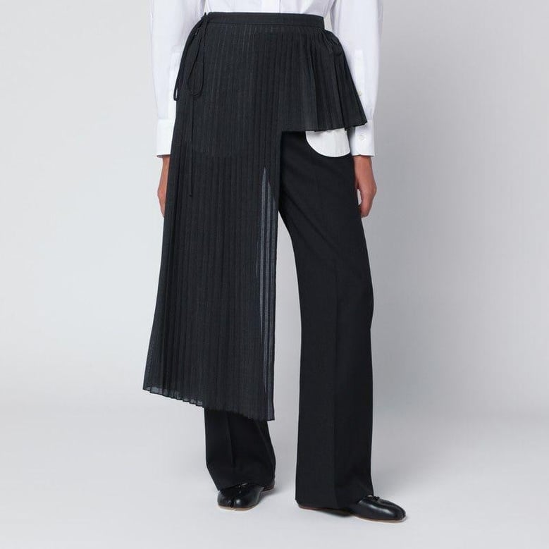 gray avery-atelier pleated half-skirt by Selfnex