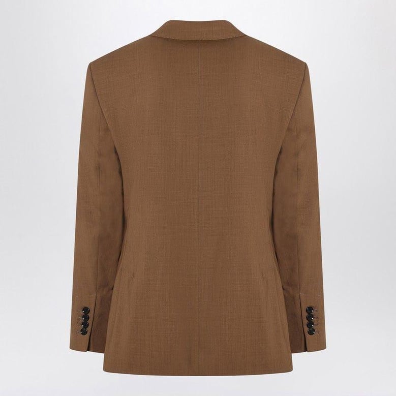 hazelnut single-breasted wool jacket by Selfnex