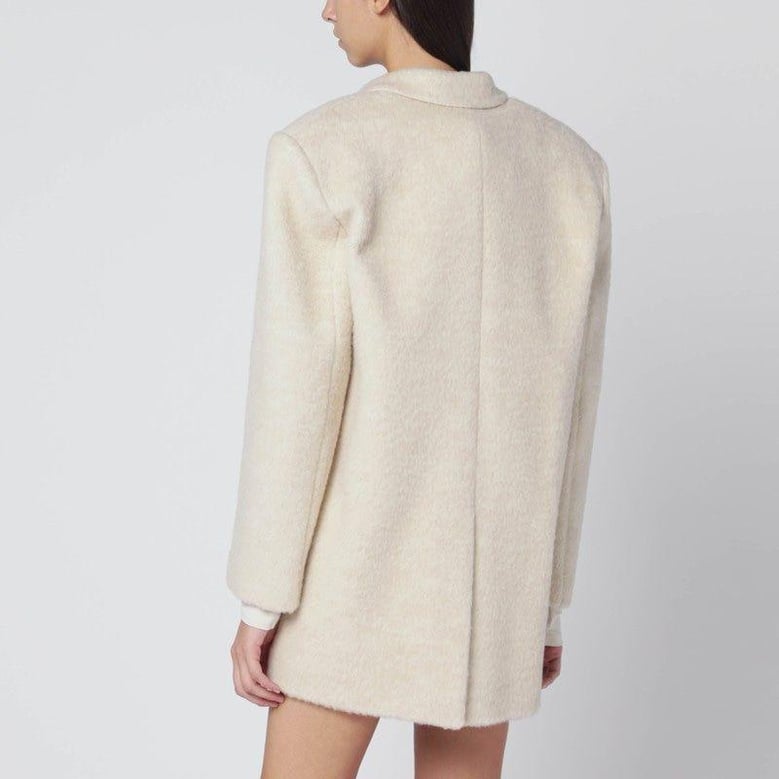 oversized ivory jacket in wool blend by Selfnex