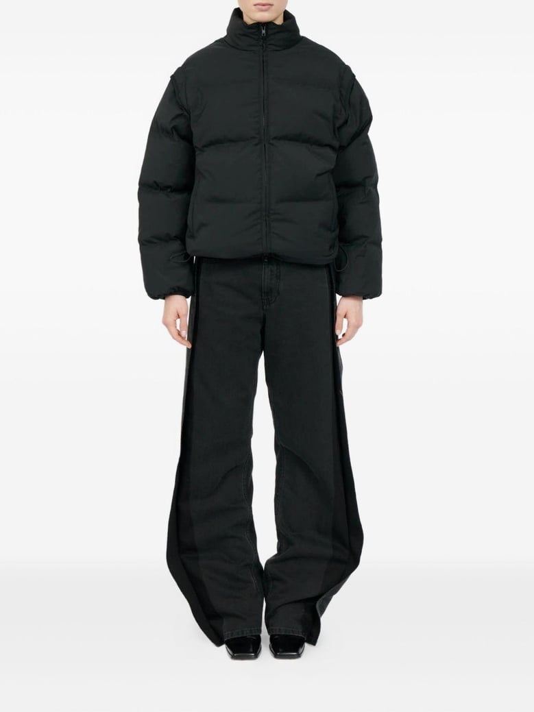 transformable padded black jacket by Selfnex