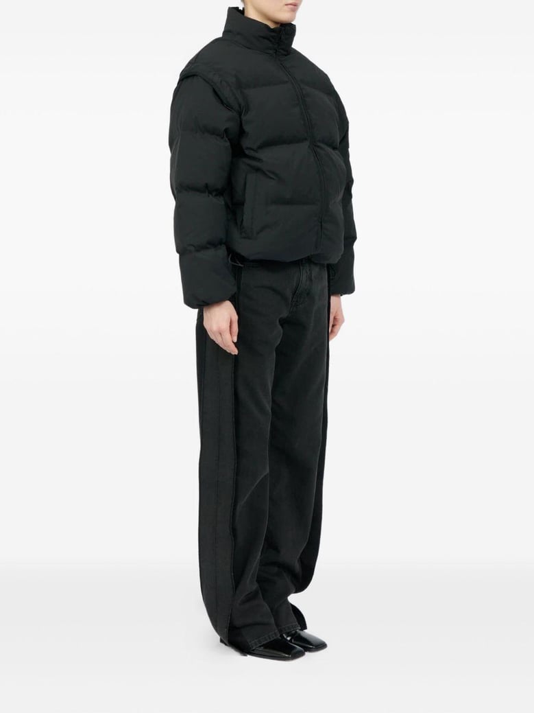 transformable padded black jacket by Selfnex