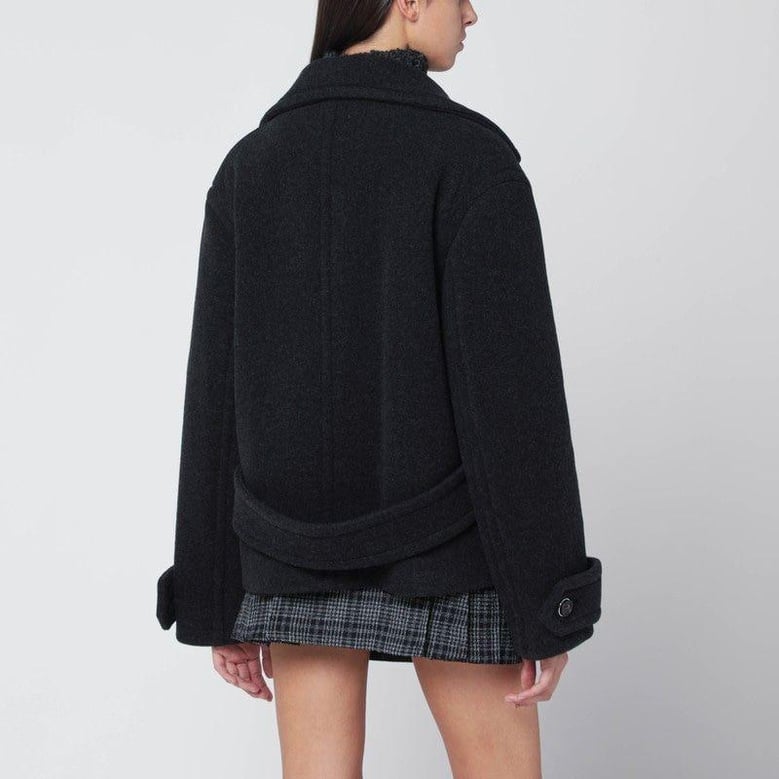 dark grey mélange wool coat by Selfnex