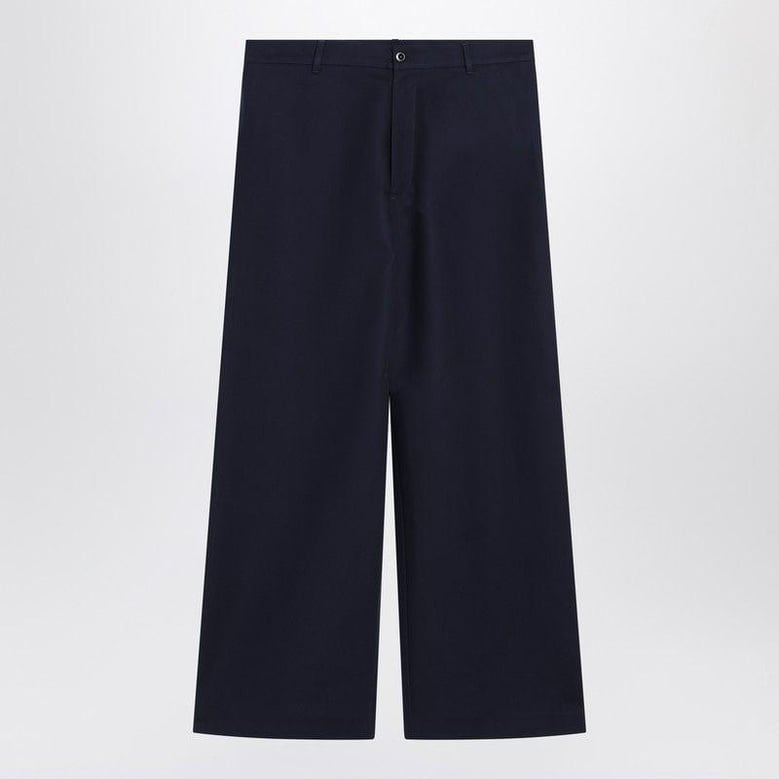 navy blue satin trousers by Selfnex