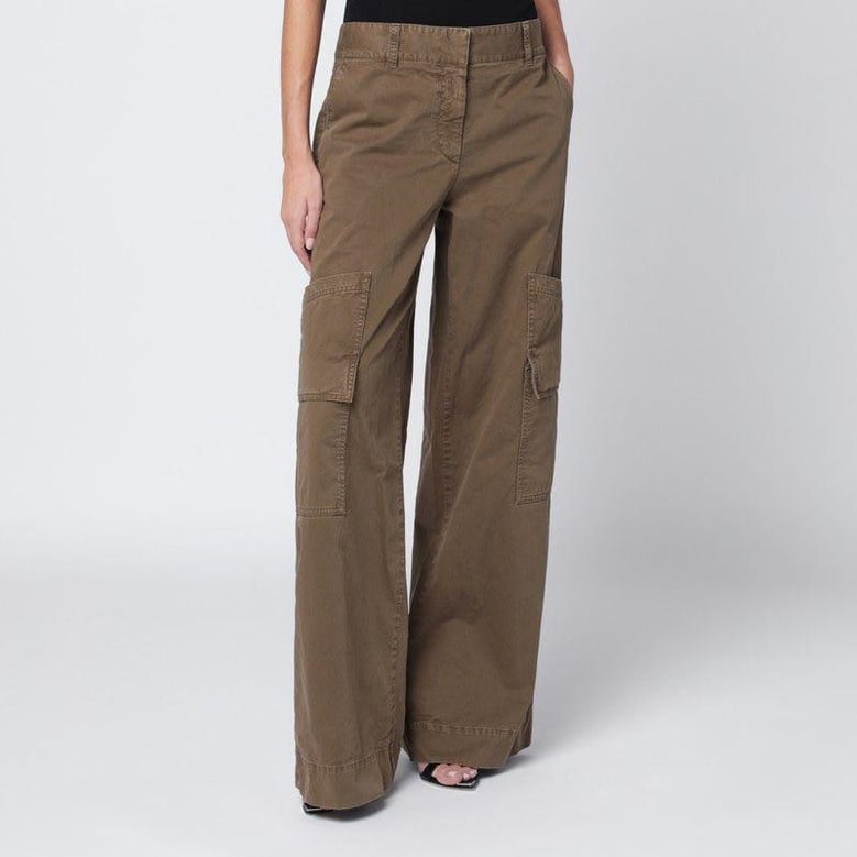 brown cotton cargo trousers by Selfnex