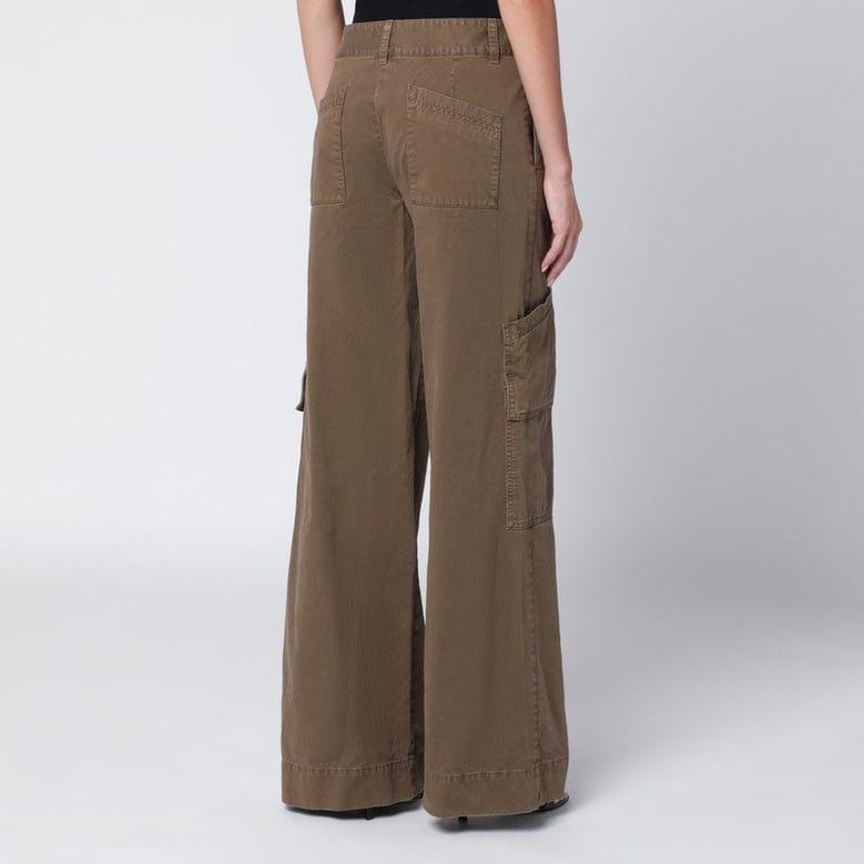 brown cotton cargo trousers by Selfnex