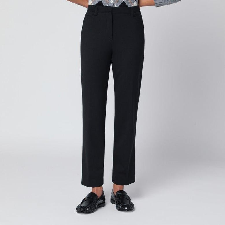 black wool-blend trousers by Selfnex