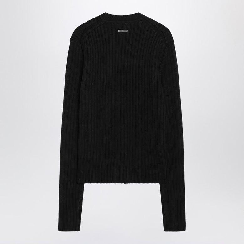 black ribbed wool sweater by Selfnex