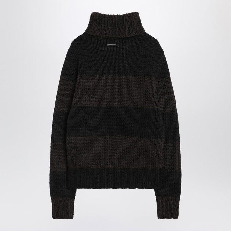 striped wool-blend turtleneck sweater by Selfnex