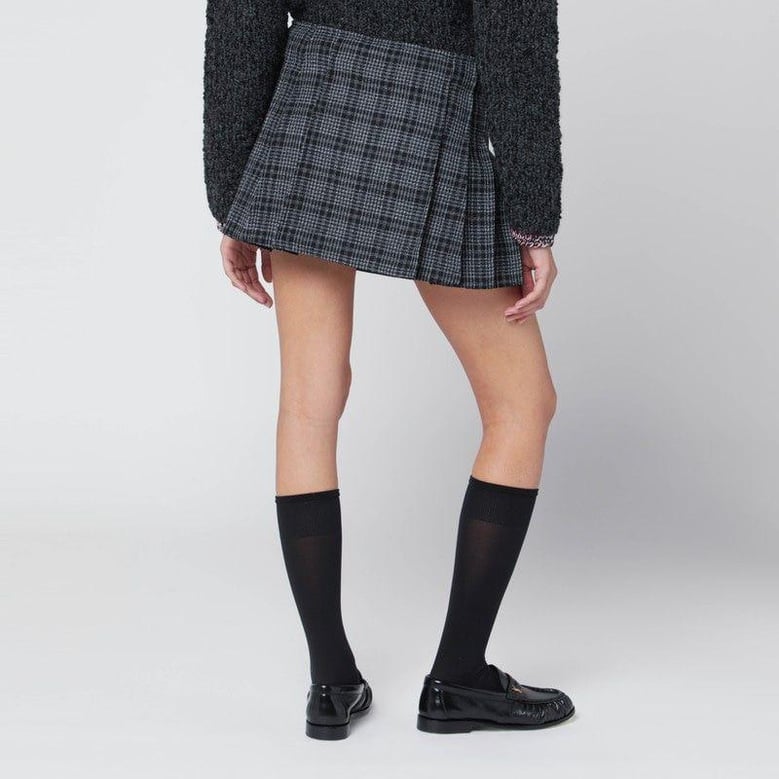 black/white check kilt mini skirt by Selfnex