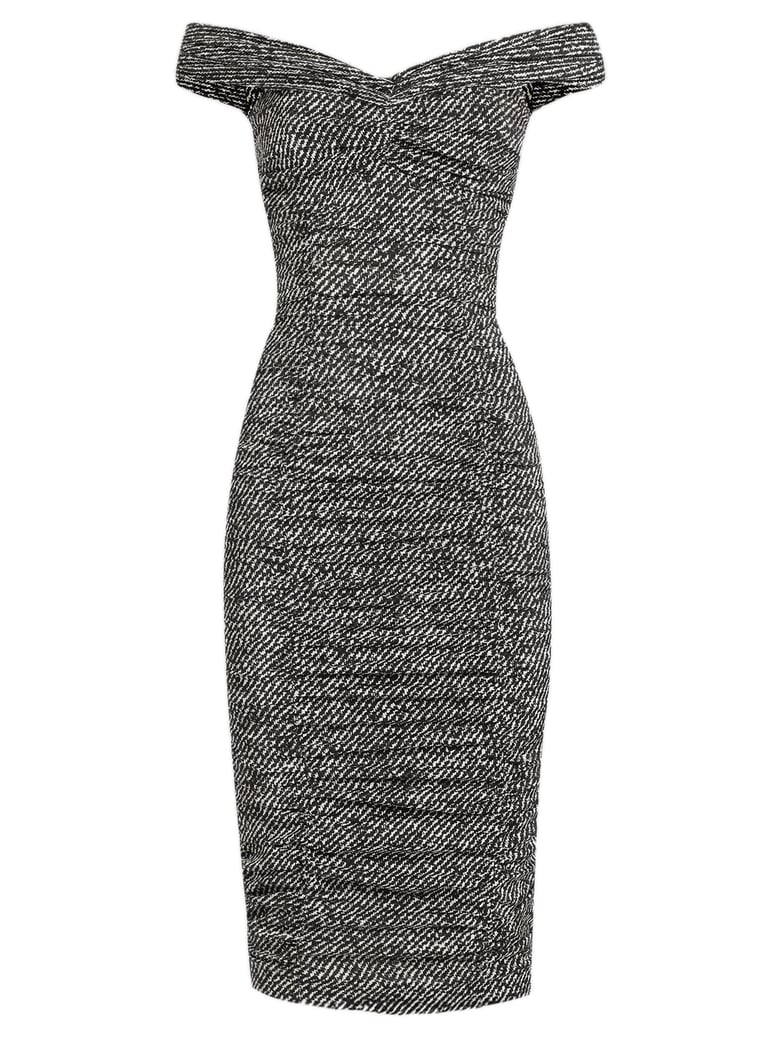 diagonal print dress in silk blend by Selfnex