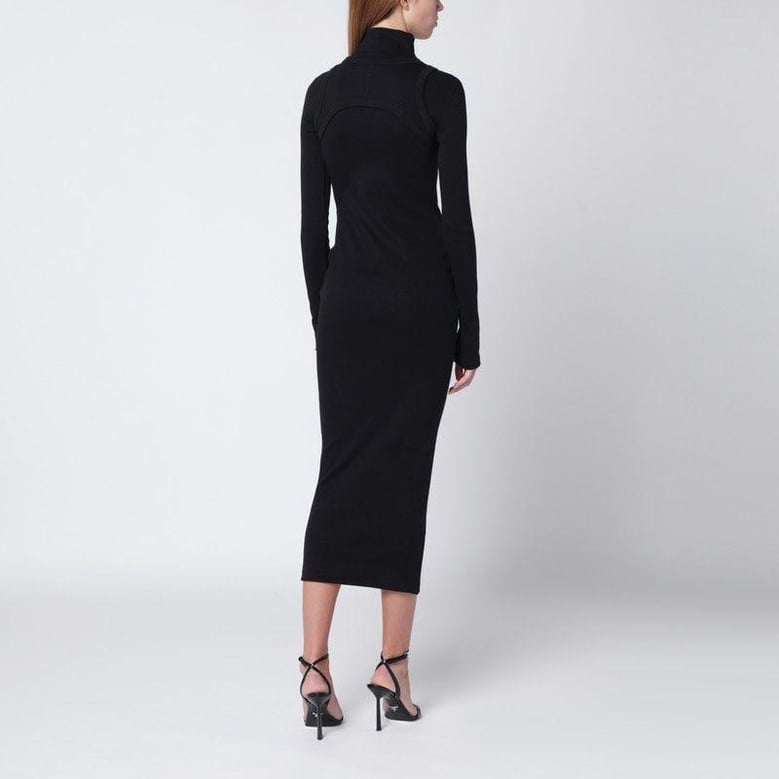 black cotton midi dress with logo by Selfnex