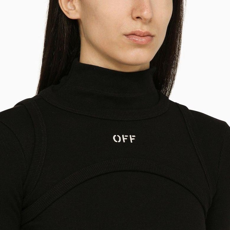 black cotton midi dress with logo by Selfnex