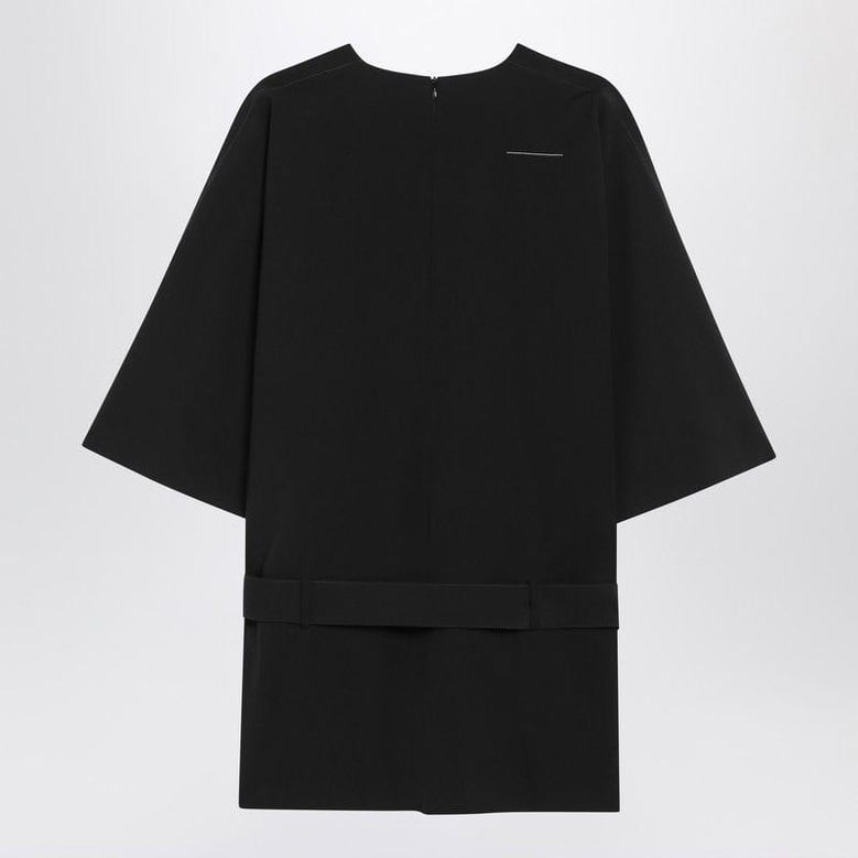 black wool-blend mini dress by Selfnex