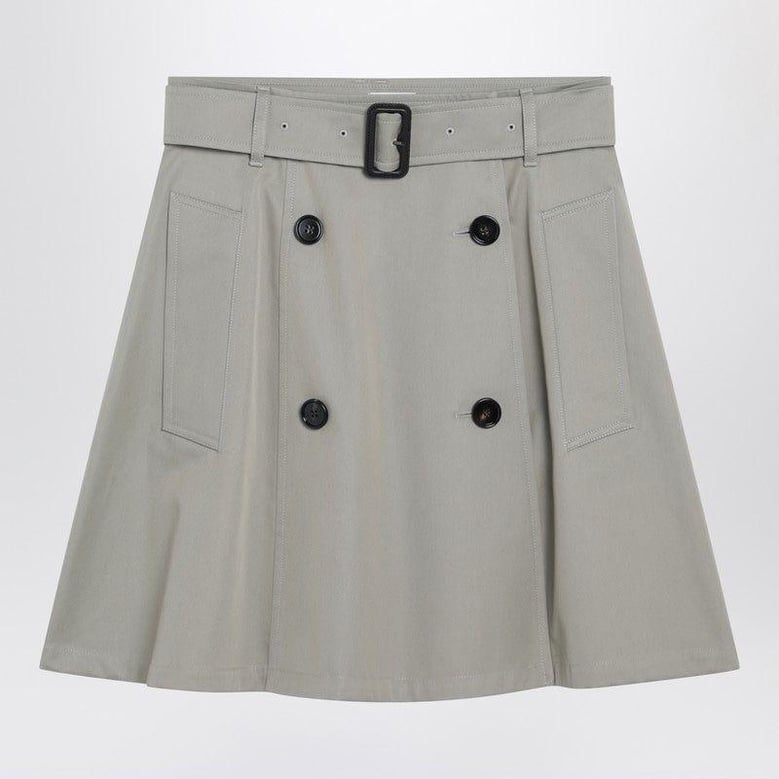 beige trench mini skirt in gabardine by Selfnex