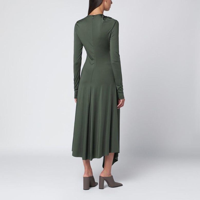 midi dress in oregano green with interlace by Selfnex