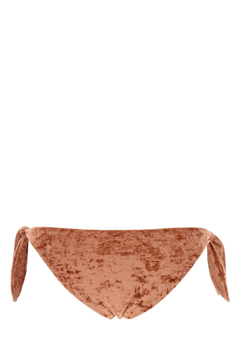 peach stretch velvet bikini slip by Selfnex