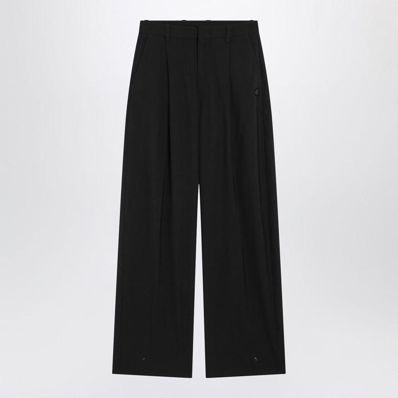 black wool-blend trousers by Selfnex