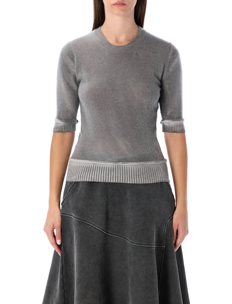 our legacy dual grey spray-dye wool knit top by Selfnex