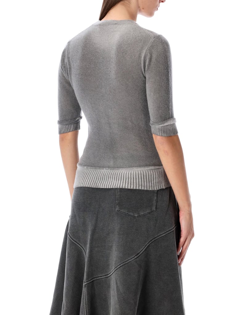 our legacy dual grey spray-dye wool knit top by Selfnex