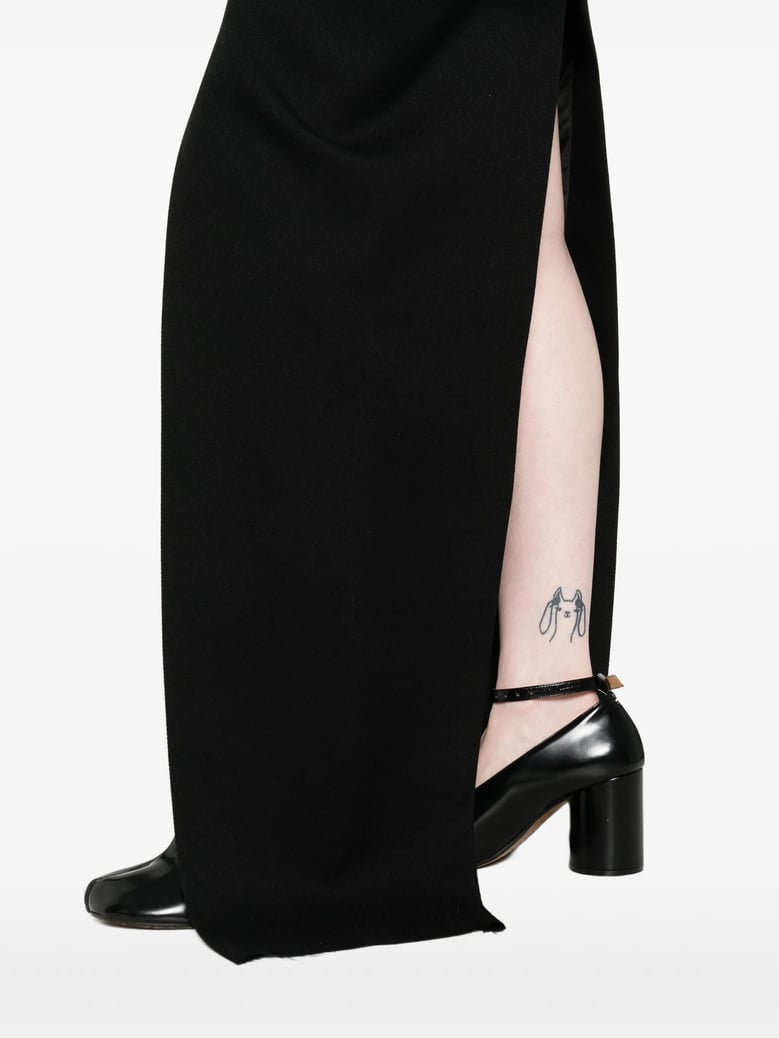 rick owens black long sliced skirt by Selfnex