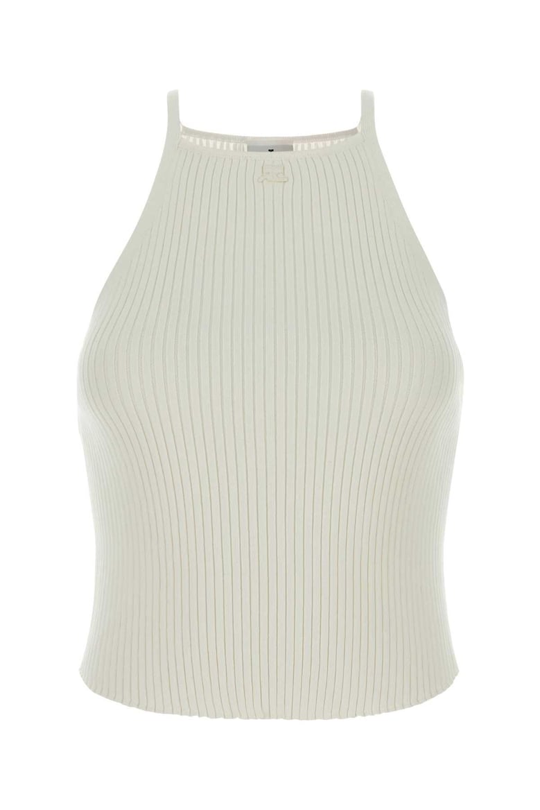 white viscose blend tank top by Selfnex